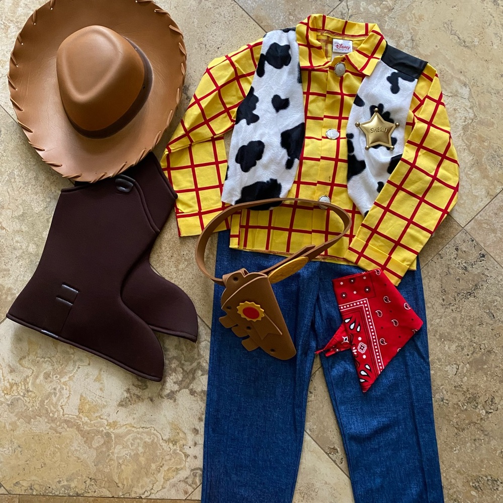 Disney store toy story woody western costume dress up play clothing kids size 6